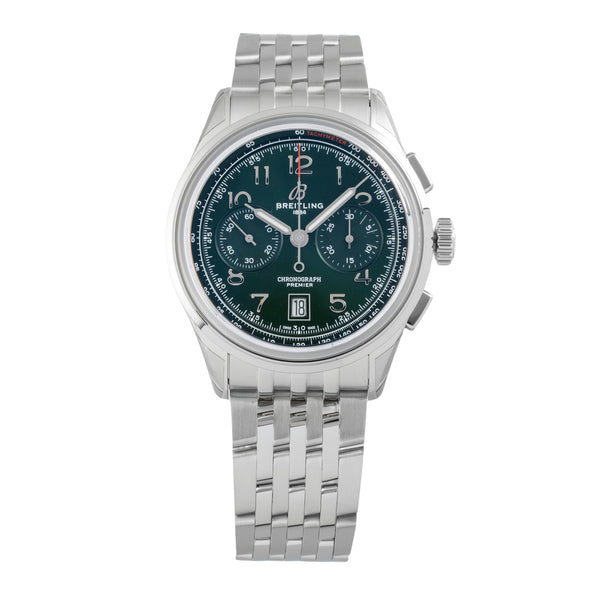 Breitling Premier chronograph steel automatic men's watch AB0145371L1A1 LP: 9550EUR  [2606665]