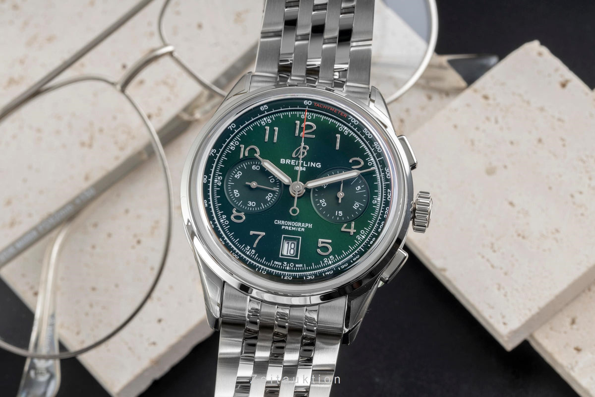 Breitling Premier chronograph steel automatic men's watch AB0145371L1A1 LP: 9550EUR  [2606665]