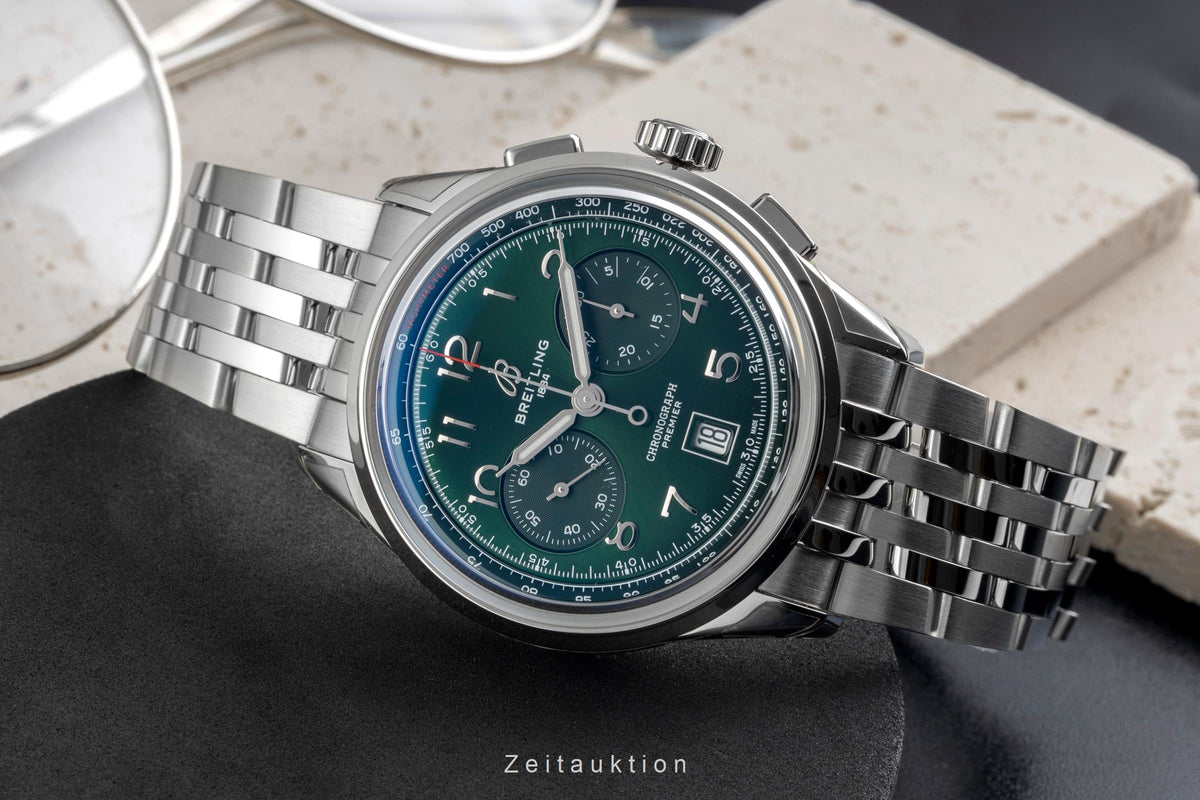 Breitling Premier chronograph steel automatic men's watch AB0145371L1A1 LP: 9550EUR  [2606665]