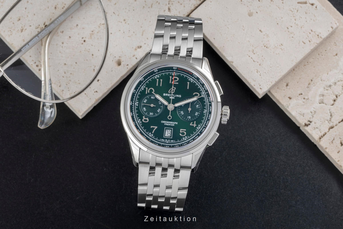 Breitling Premier chronograph steel automatic men's watch AB0145371L1A1 LP: 9550EUR  [2606665]