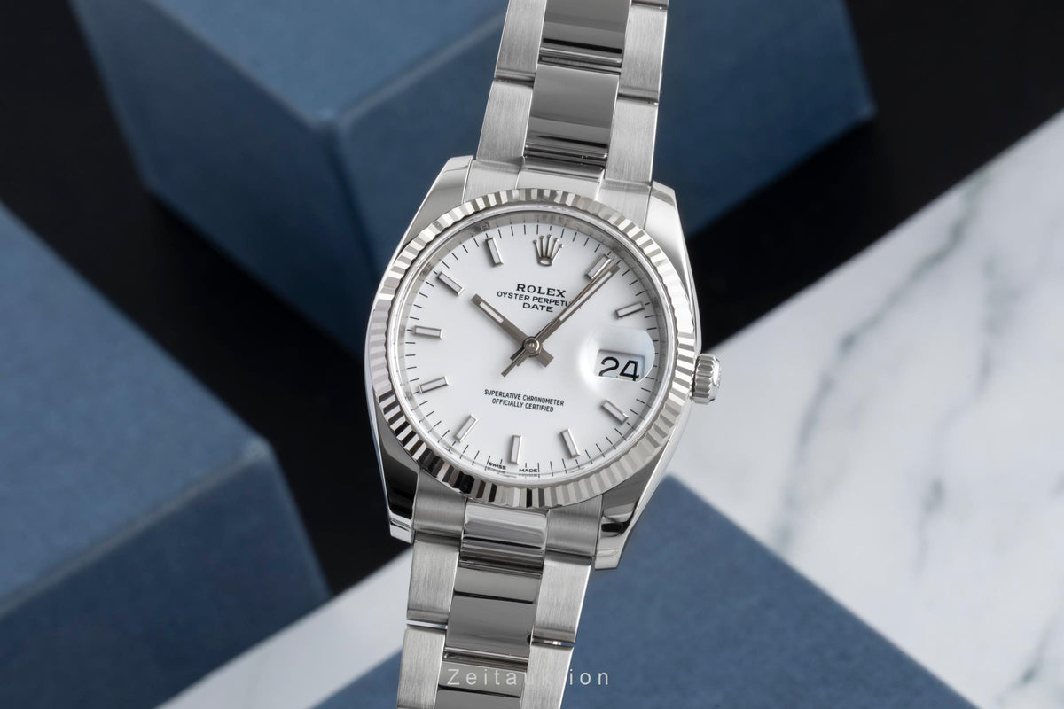 Rolex Date acciaio / oro bianco automatismo orologio da uomo 115234  [2606695]