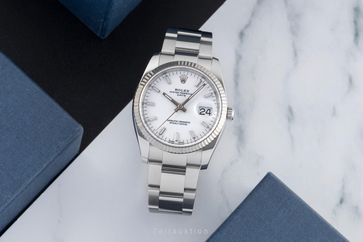 Rolex Date acciaio / oro bianco automatismo orologio da uomo 115234  [2606695]