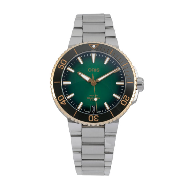 Oris Aquis Date steel / gold automatic men's watch 01 400 7769 6357-07 8 22 09PEB LP: 4300EUR  [2606738]