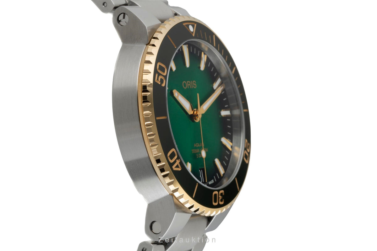 Oris Aquis Date steel / gold automatic men's watch 01 400 7769 6357-07 8 22 09PEB LP: 4300EUR  [2606738]