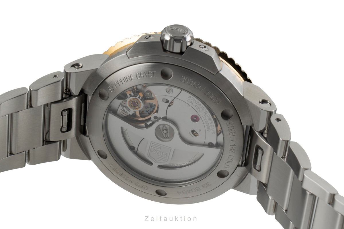 Oris Aquis Date steel / gold automatic men's watch 01 400 7769 6357-07 8 22 09PEB LP: 4300EUR  [2606738]