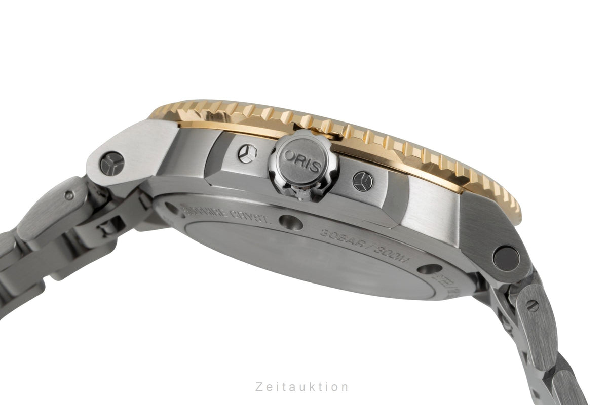 Oris Aquis Date steel / gold automatic men's watch 01 400 7769 6357-07 8 22 09PEB LP: 4300EUR  [2606738]