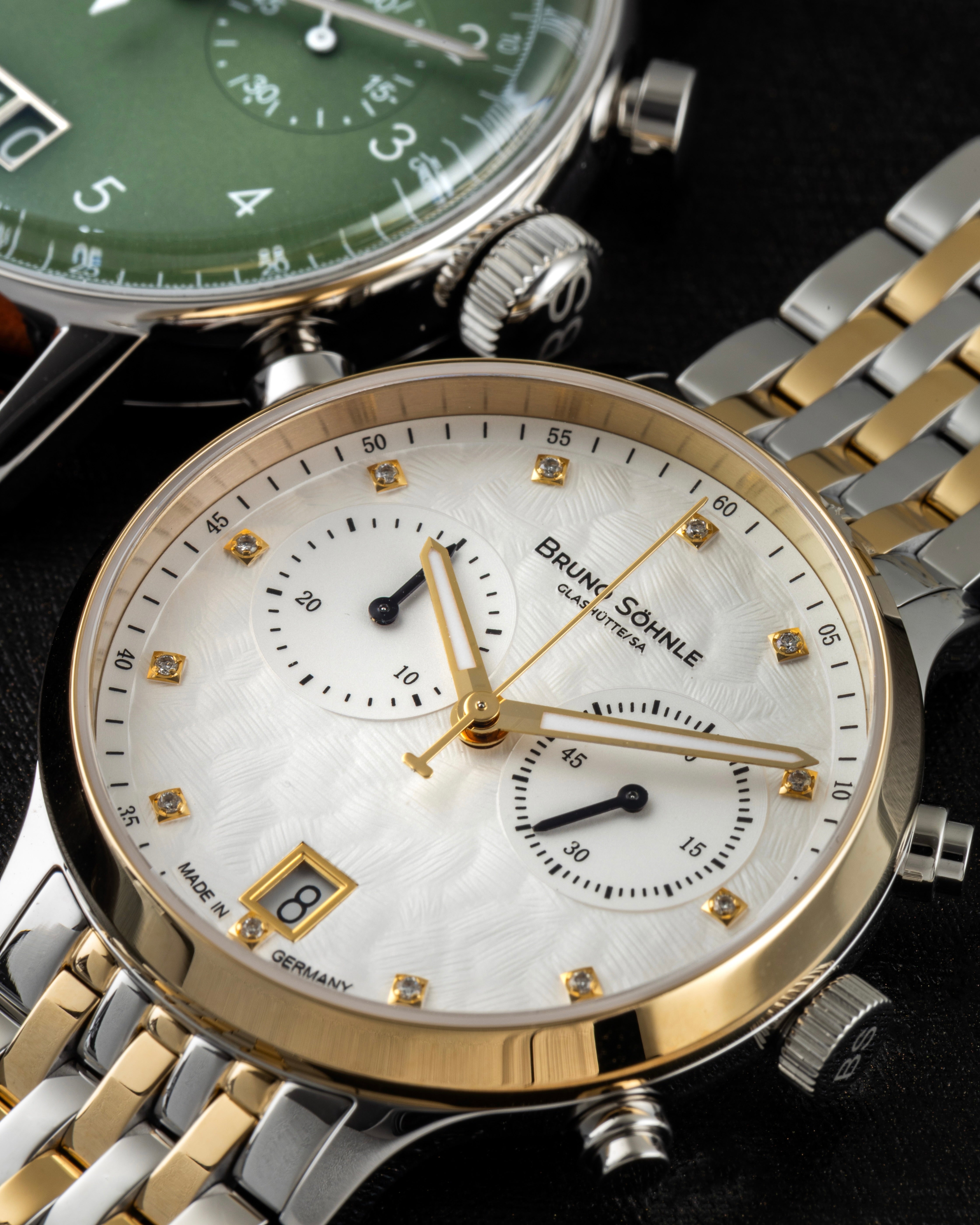 Bruno Soehnle Bicolor Uhr mit Diamantbesatz