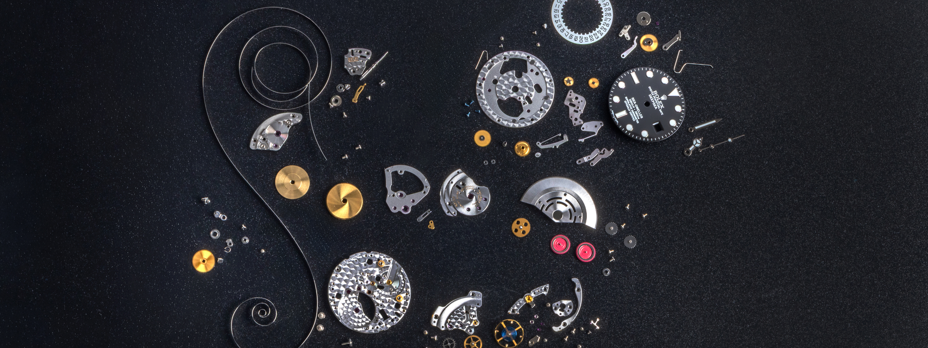 Das Innere einer Uhr Zeitauktion Uhrwerk Werkstatt Meisterwerkstatt Teile