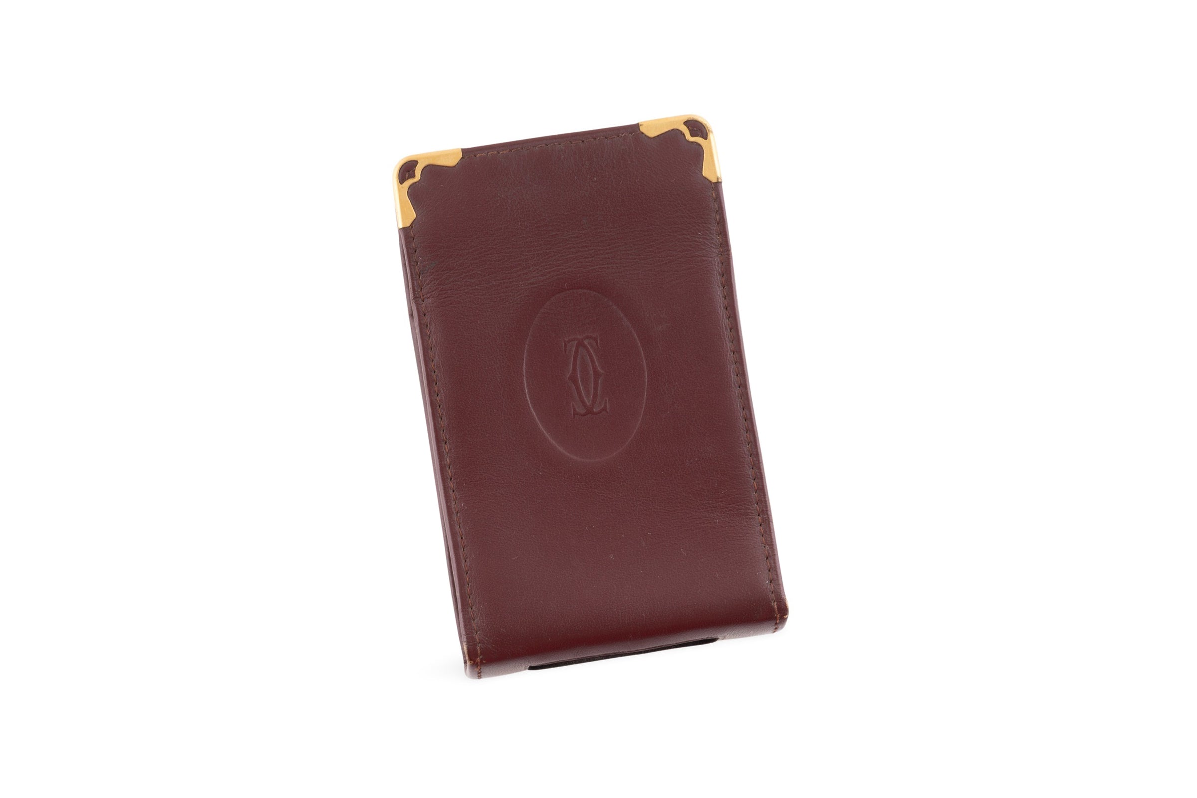 Cartier cigarette case leather case 1980s vintage case Cartier