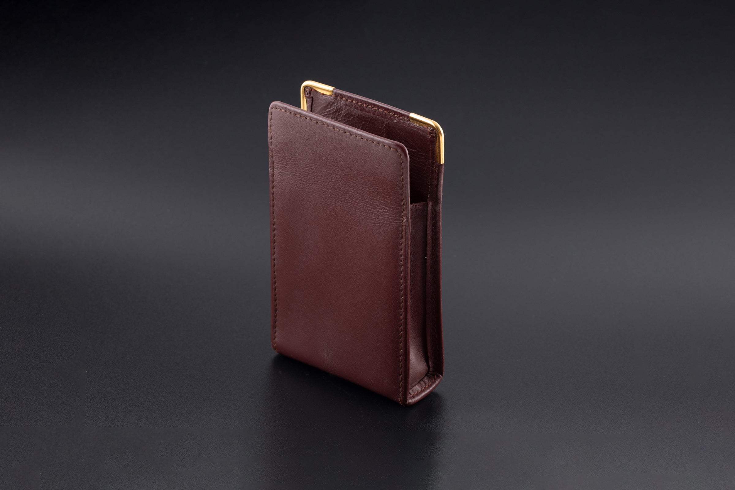 Cartier cigarette case leather case 1980s vintage case Cartier