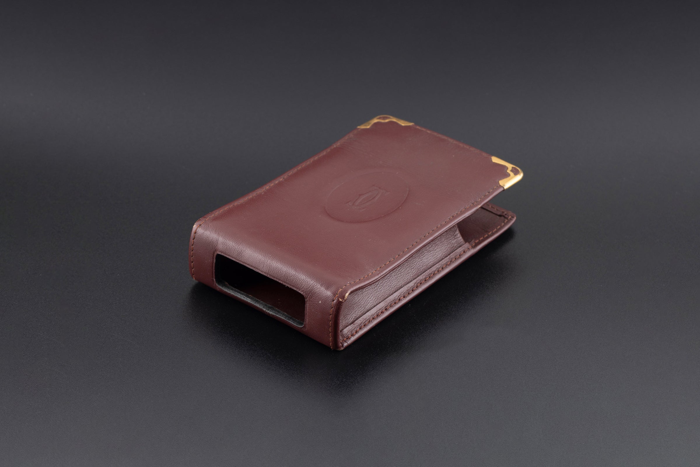 Cartier cigarette case leather case 1980s vintage case Cartier