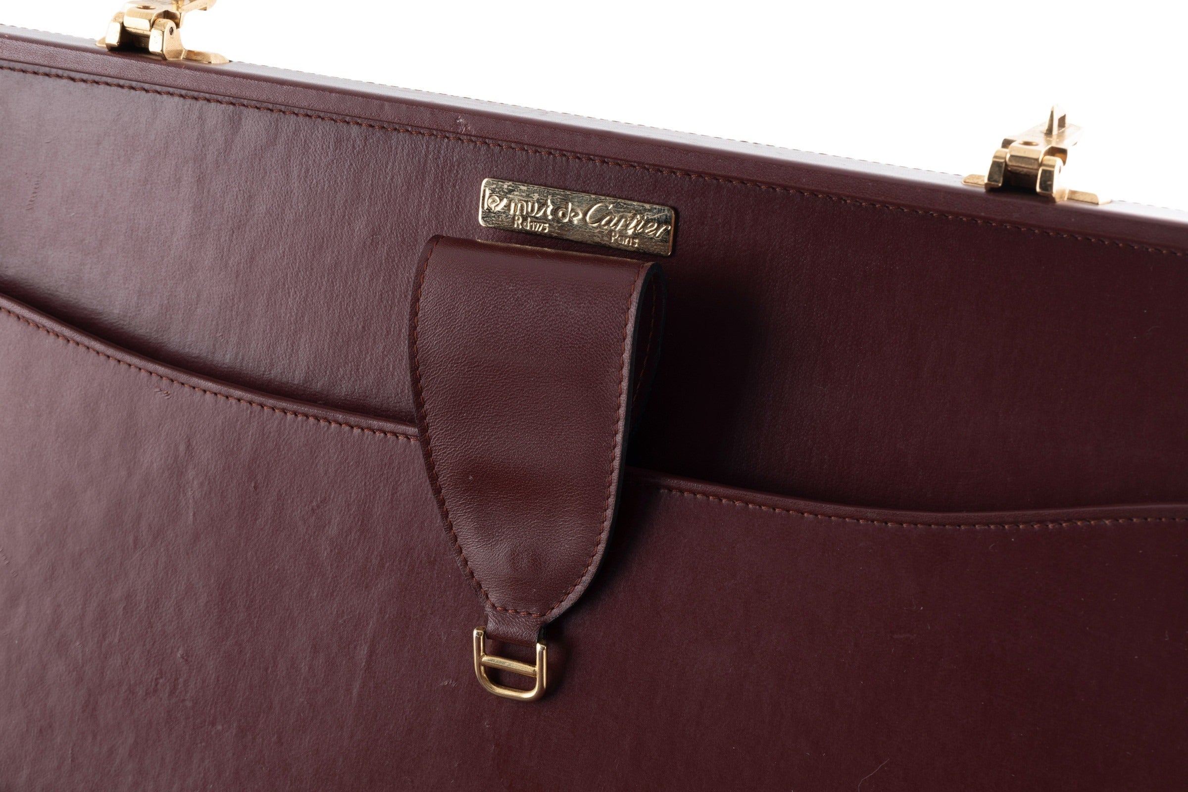 Cartier leather briefcase 24-hour with luggage tag 1980s vintage