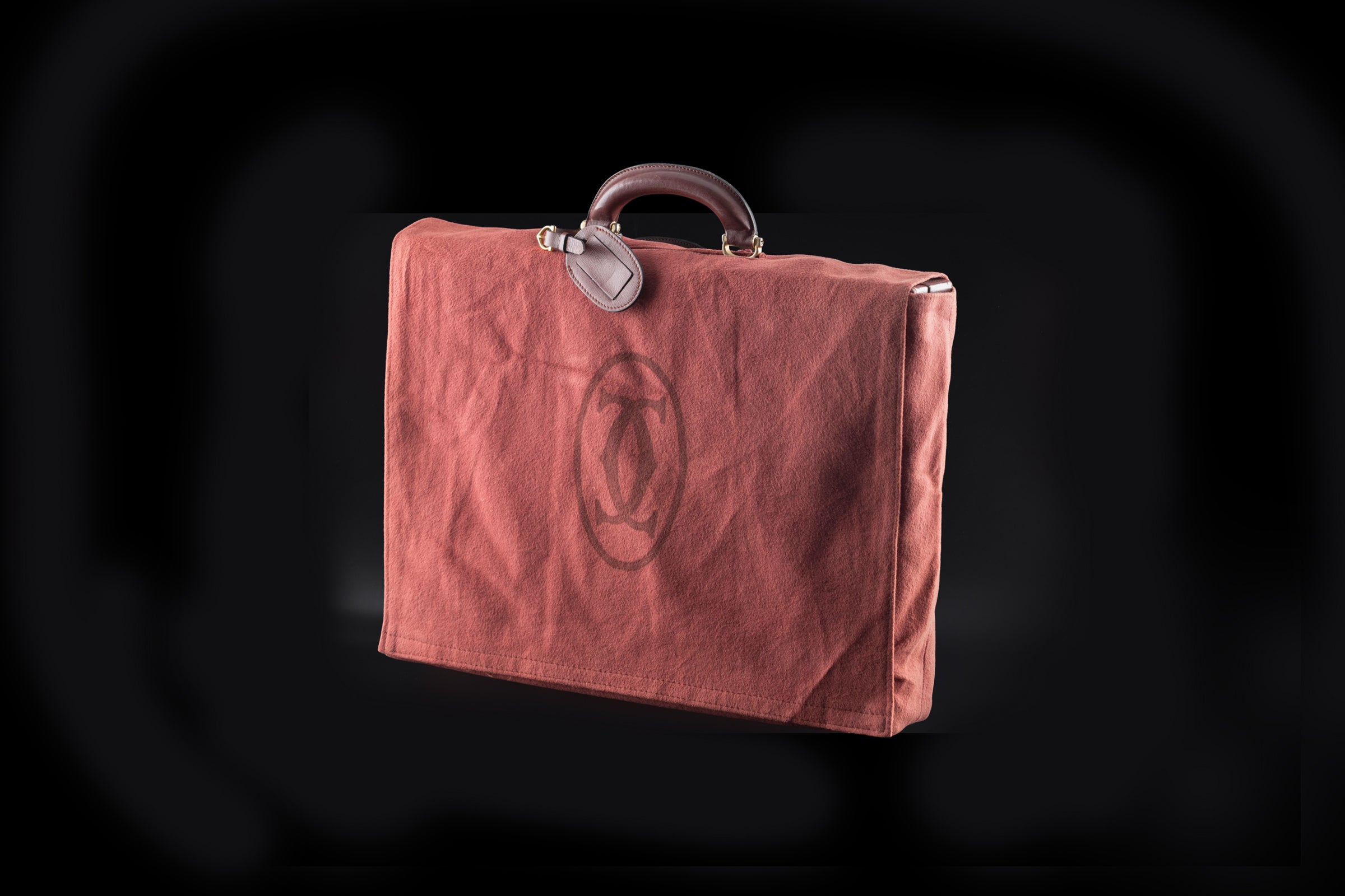 Cartier leather briefcase 24-hour with luggage tag 1980s vintage
