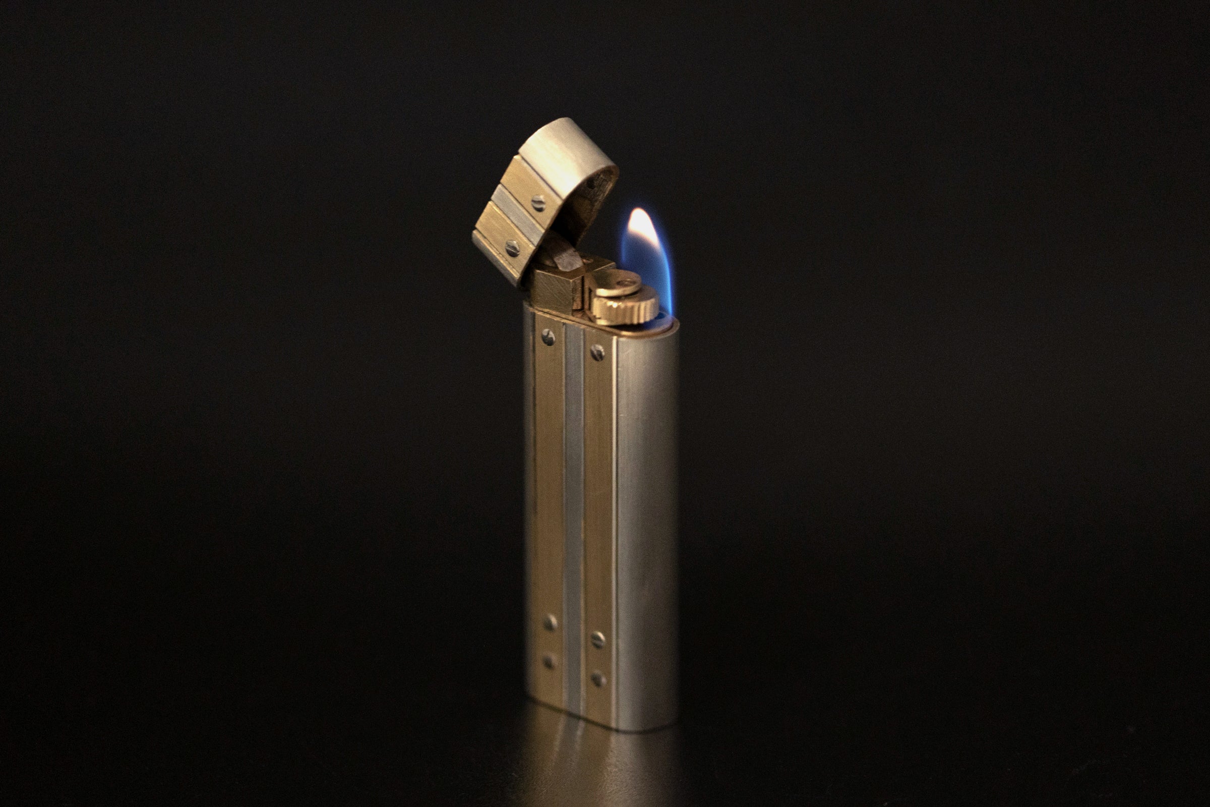 Cartier Briquets Lighters Santos Feuerzeug Silber / Gold Finish Cartier Paris[KL25978]