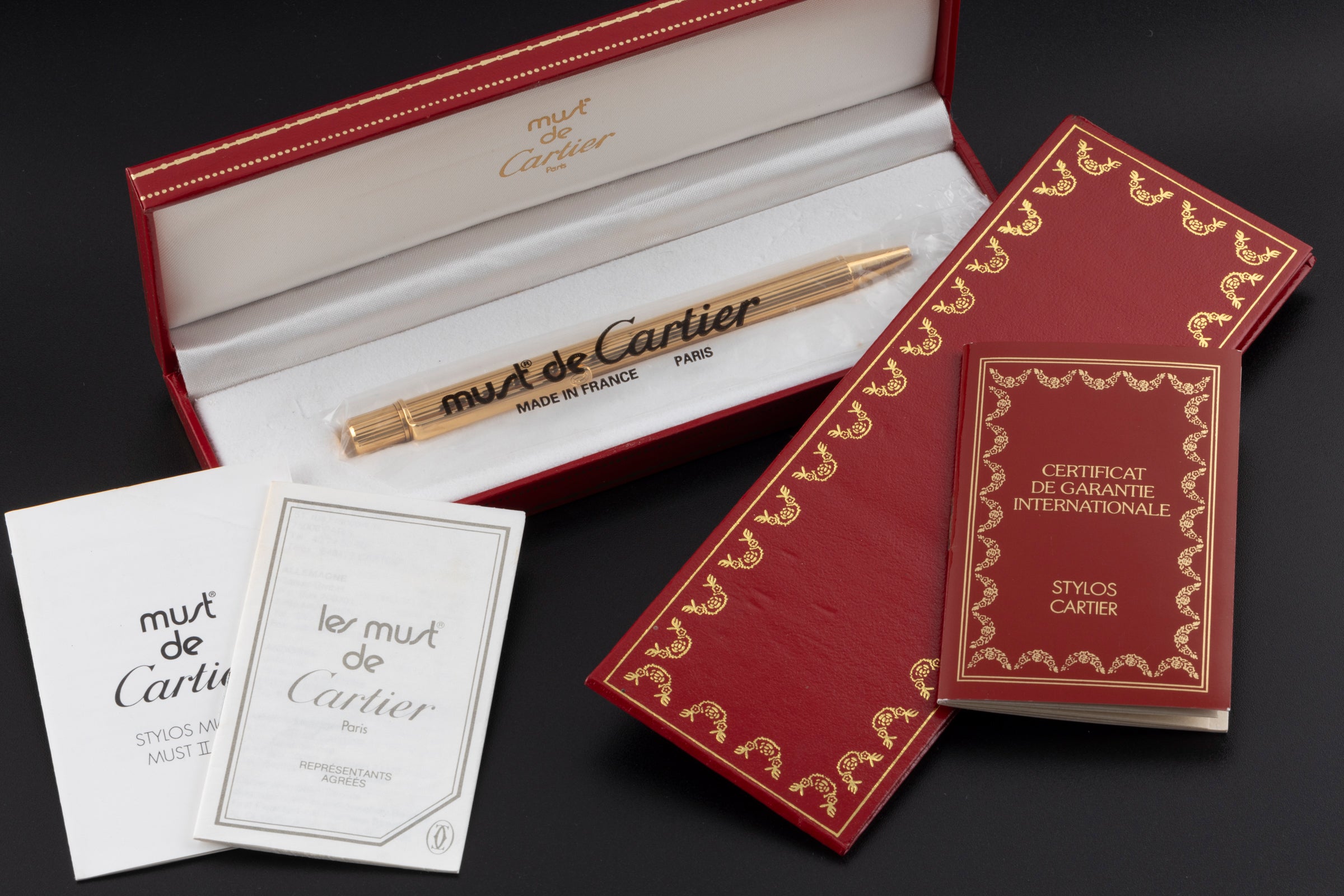 Cartier Stylos Bille Must II Kugelschreiber Must II Pen Ref. ST150090 B&P[KL25882]