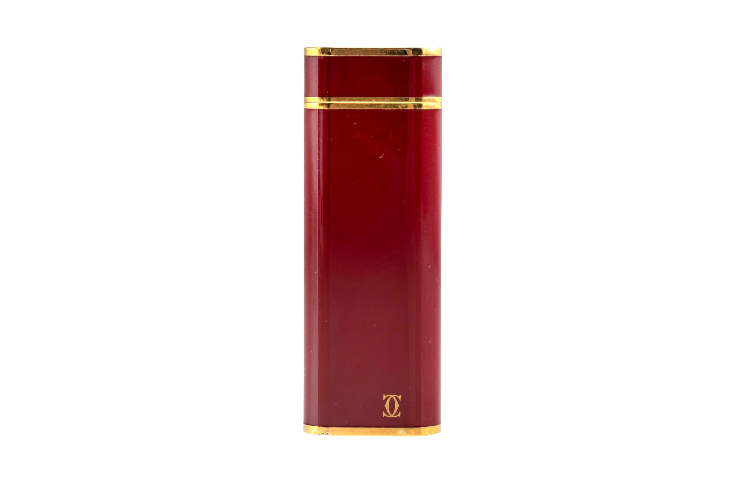 Cartier Briquets Lighters Feuerzeug Laqué Grenat Rot Ref. CA 20402[KL25979]