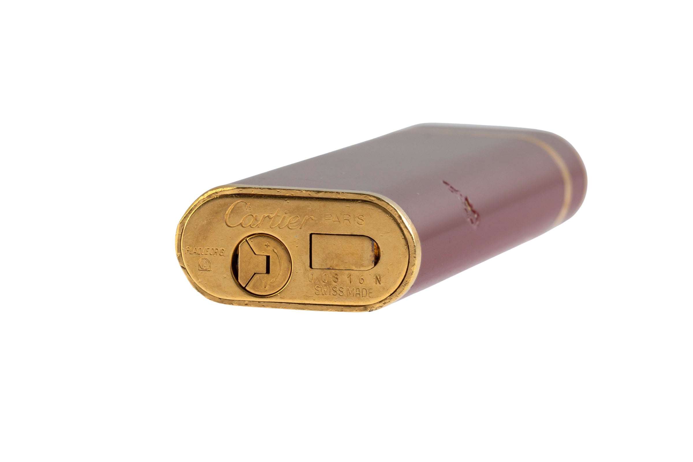 Cartier Briquets Lighters Feuerzeug Lacquered Garnet Red Ref. CA