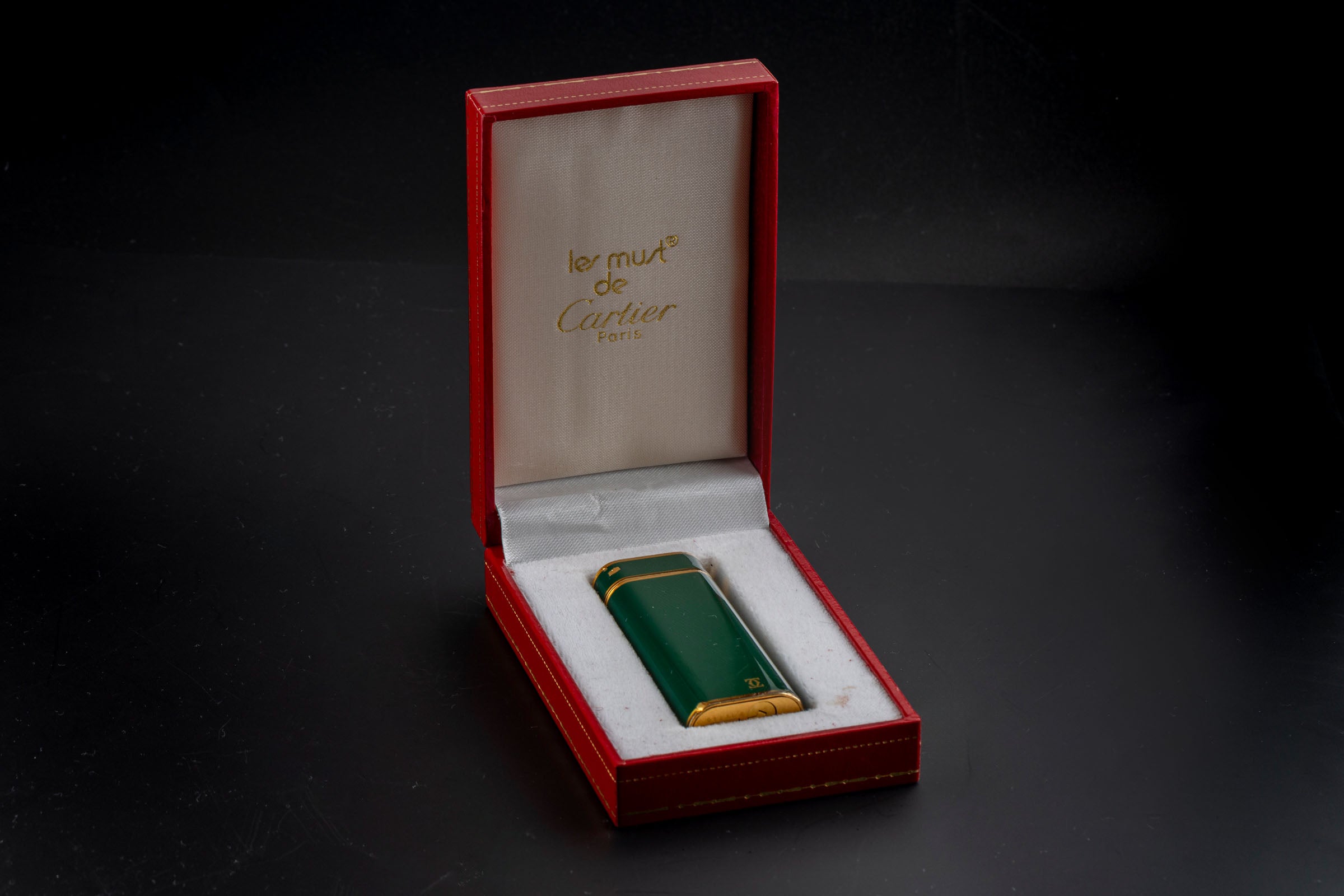 Cartier Briquets Lighters Lacquered in Green with Box [KL25977]