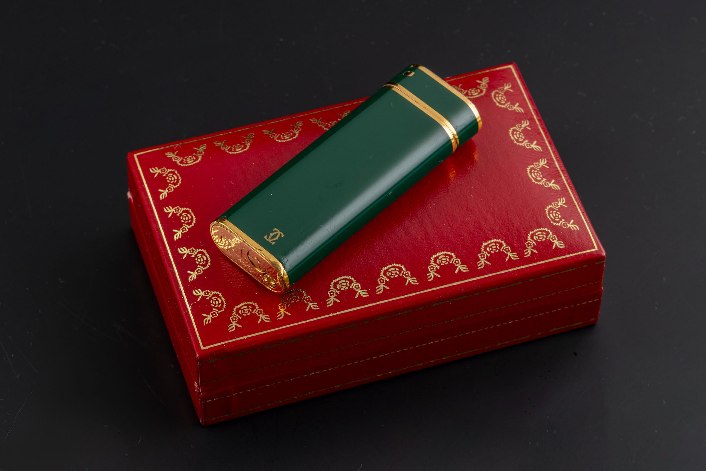 Cartier Briquets Lighters Lacquered in Green with Box [KL25977]