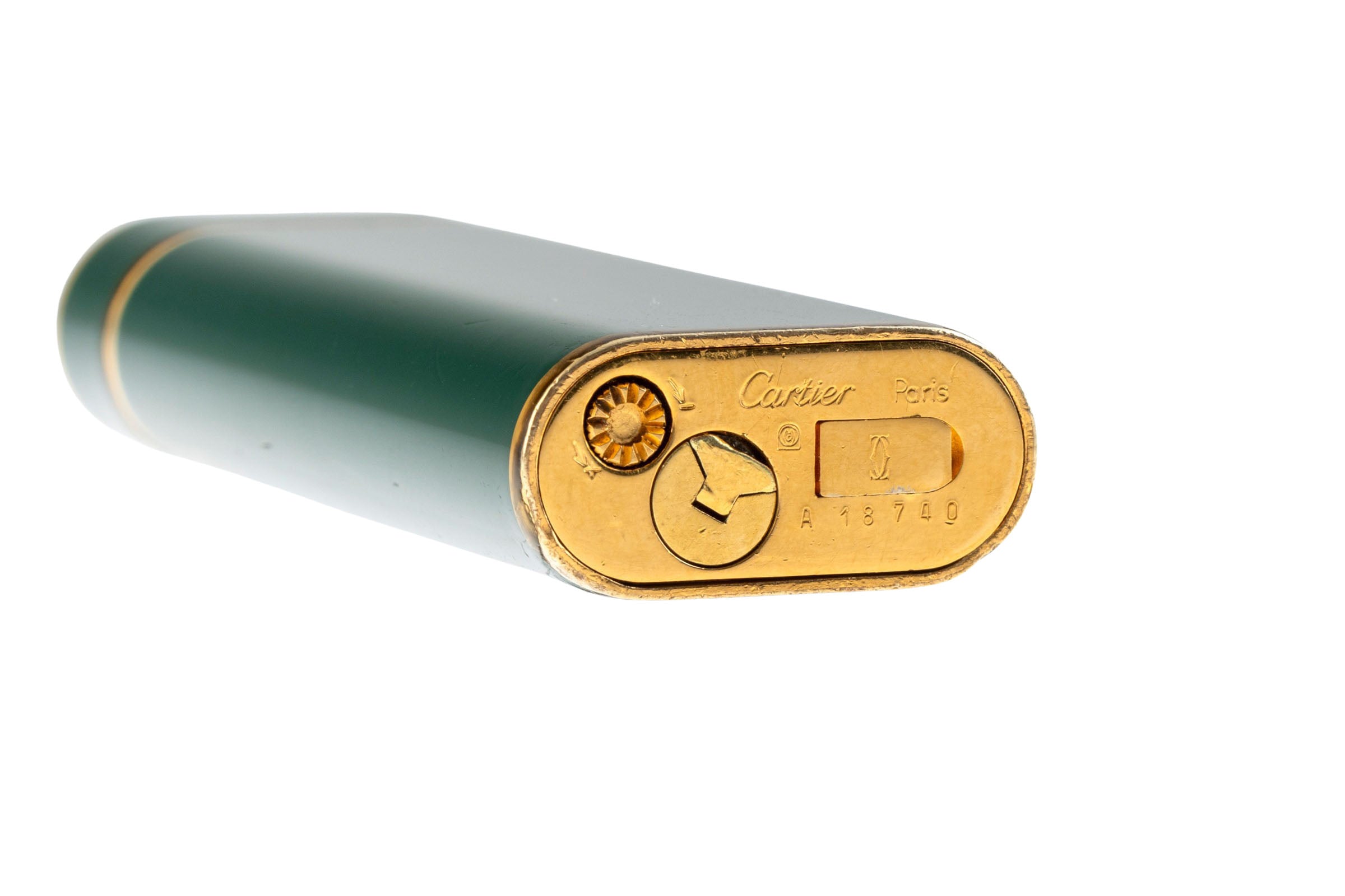 Cartier Briquets Lighters Lacquered in Green with Box [KL25977]