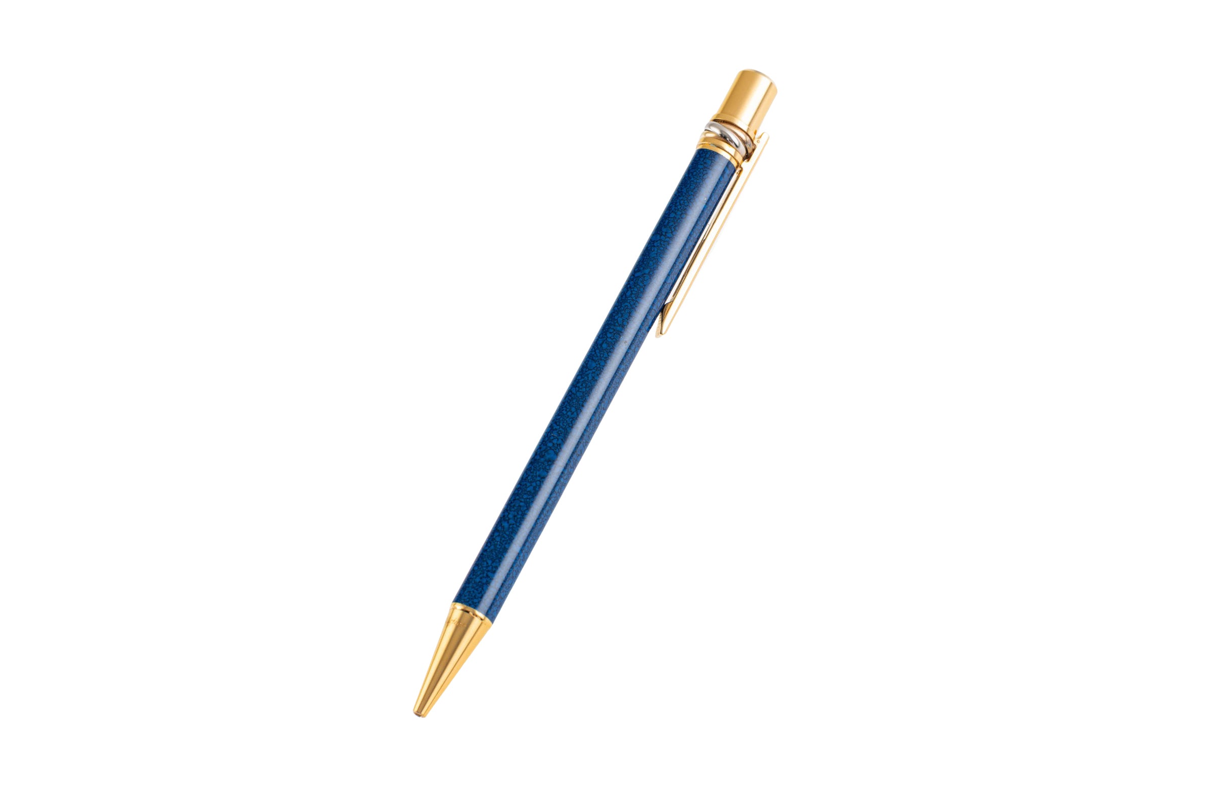 Cartier Ballpoint Pen Must Lacquer Blue Ballpoint Pen Trinity Blue