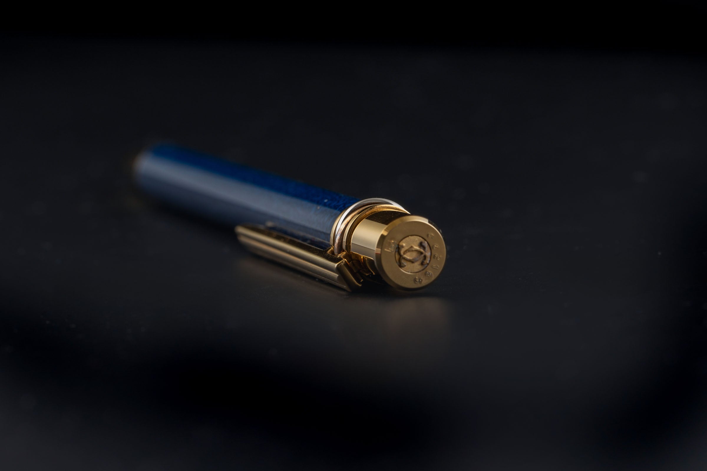 Cartier Ballpoint Pen Must Lacquer Blue Ballpoint Pen Trinity Blue