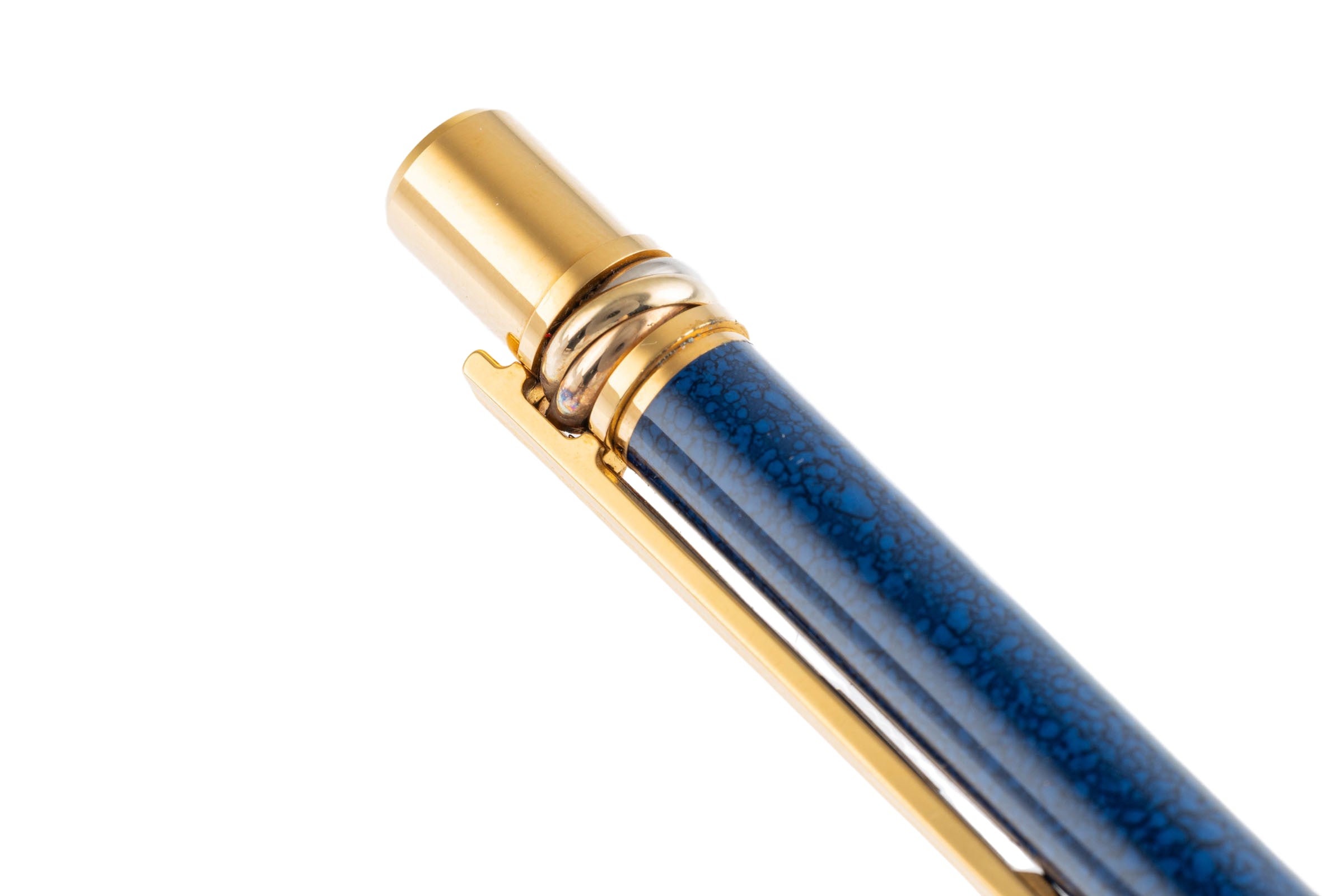 Cartier Ballpoint Pen Must Lacquer Blue Ballpoint Pen Trinity Blue