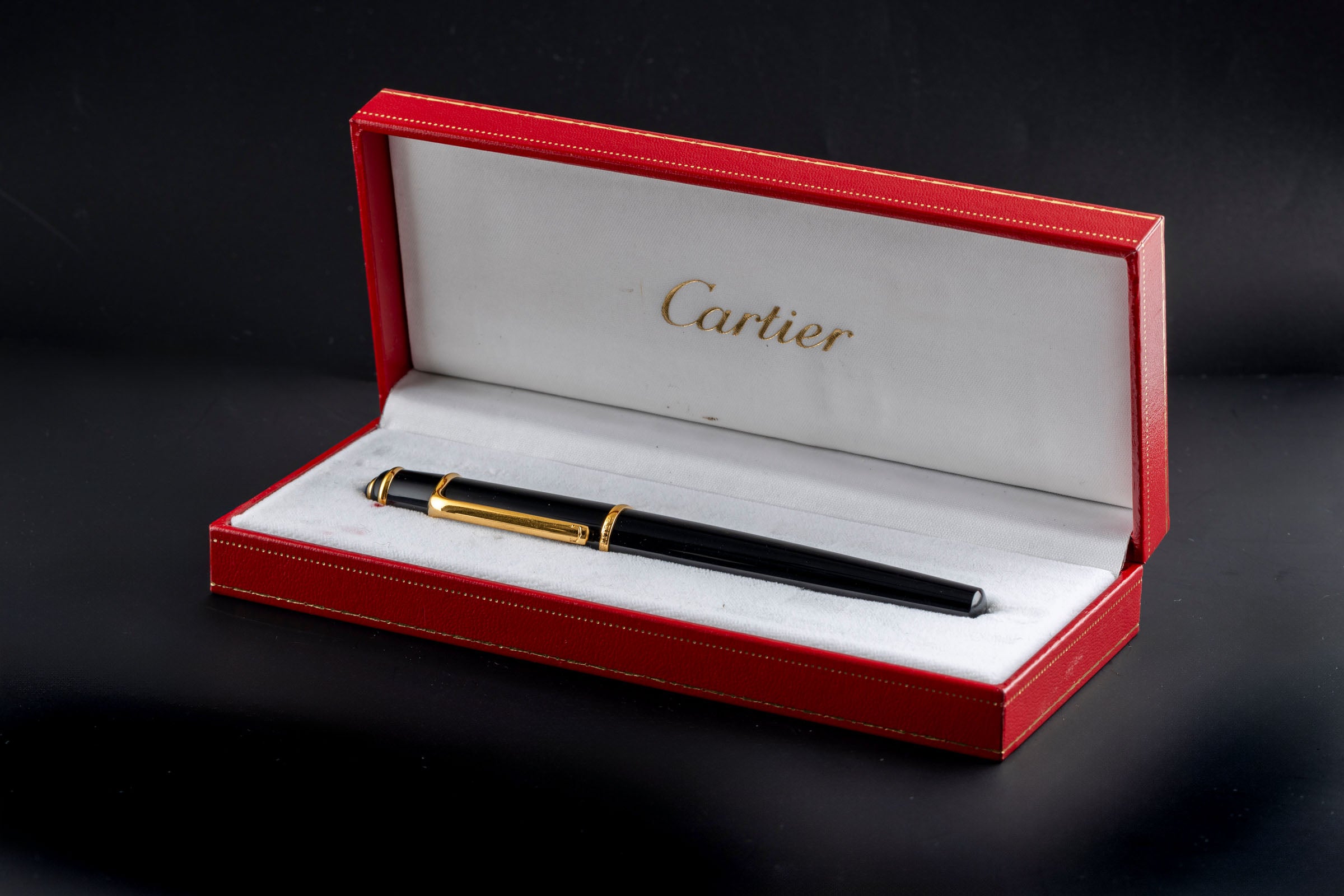 Cartier Diabolo de Cartier Füllfederhalter schwarz / vergoldet Ref. ST180004[KL25881]