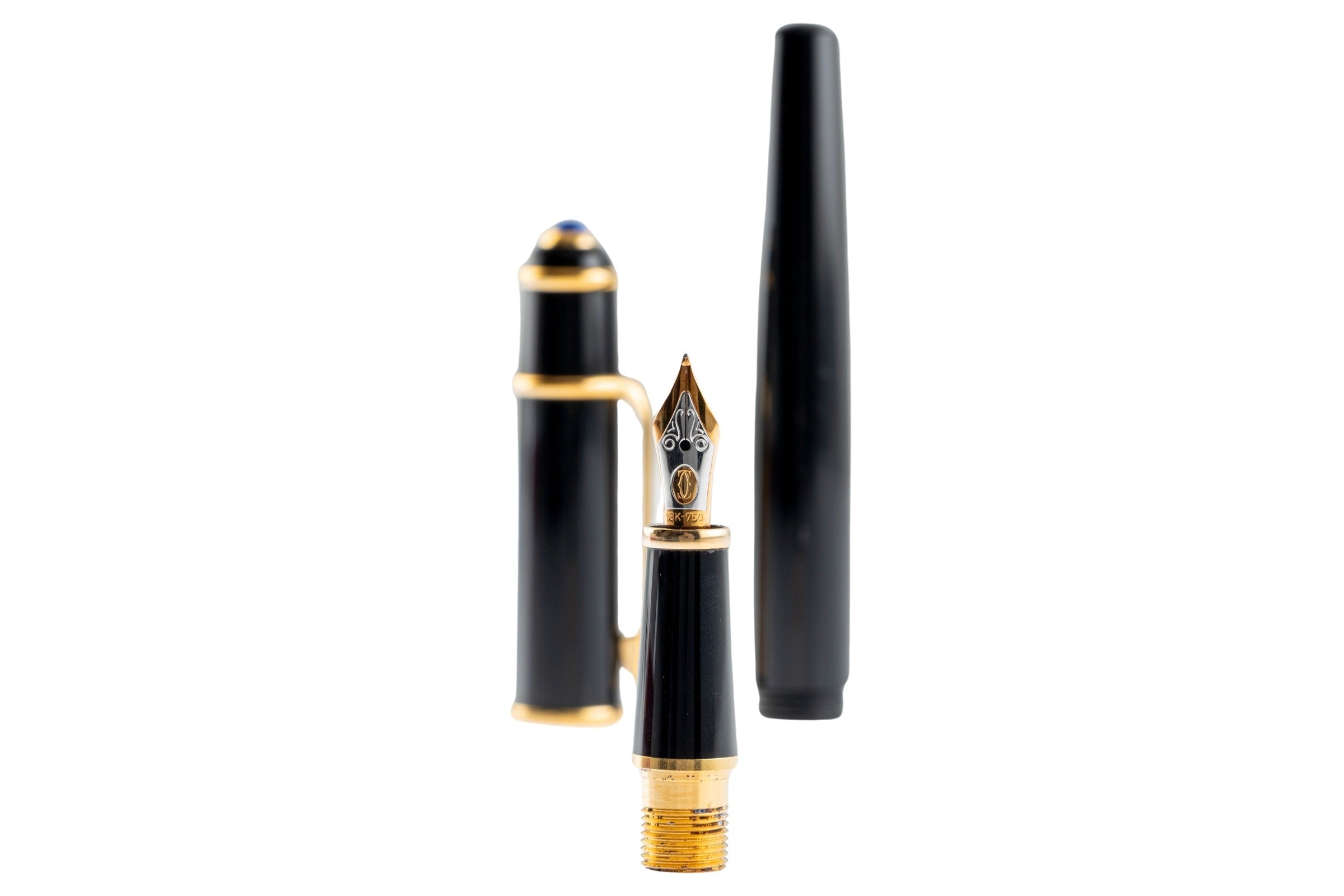 Cartier Diabolo de Cartier Füllfederhalter schwarz / vergoldet Ref. ST180004[KL25881]