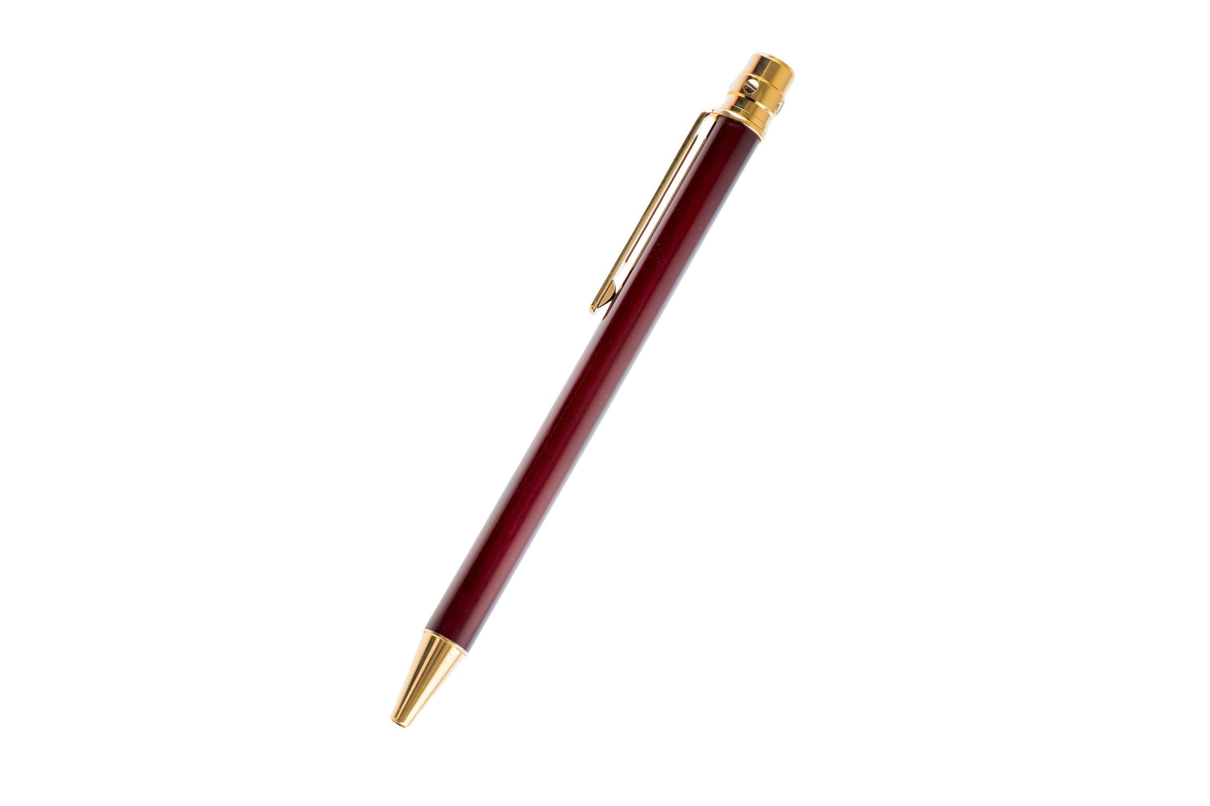Cartier Must II Santos ballpoint pen lacquer Bordeaux gold-plated