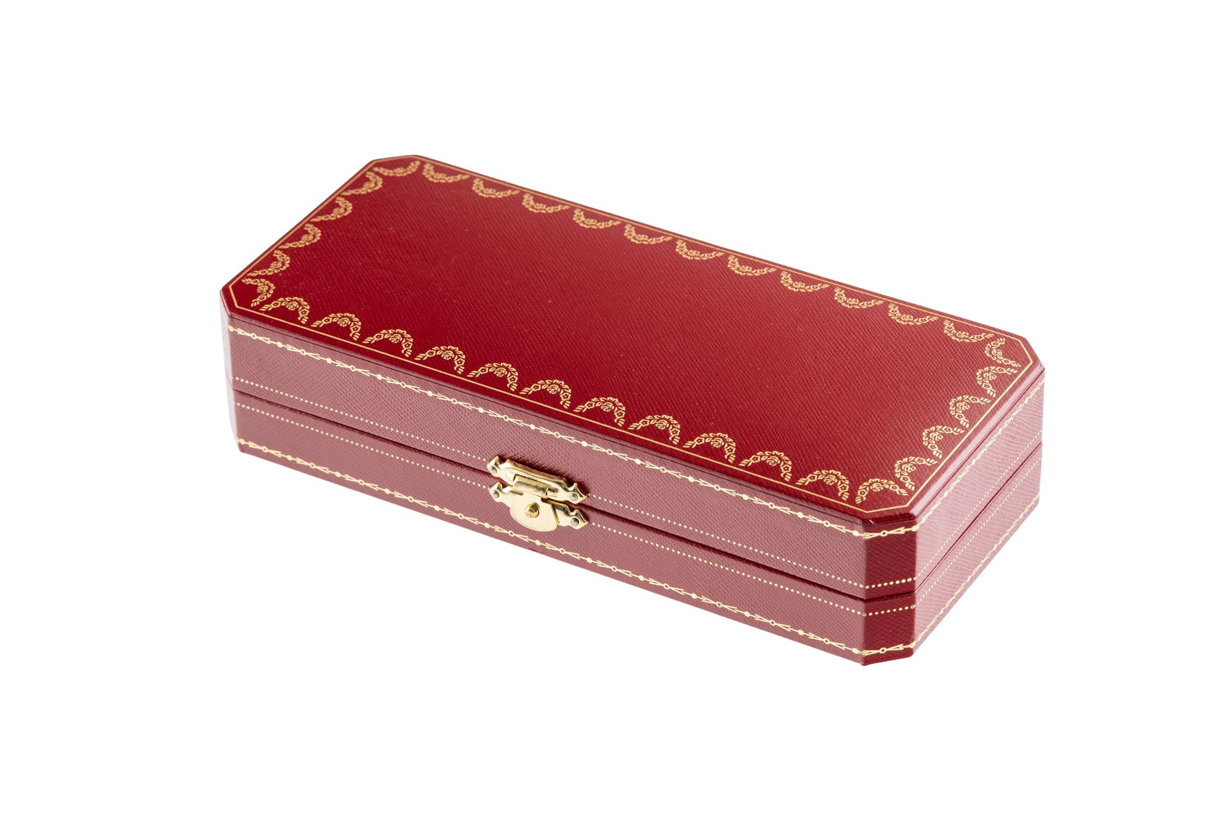 Cartier Must II Santos bolígrafo laca Bordeaux chapado en oro Ref. ST 150190[KL25988]
