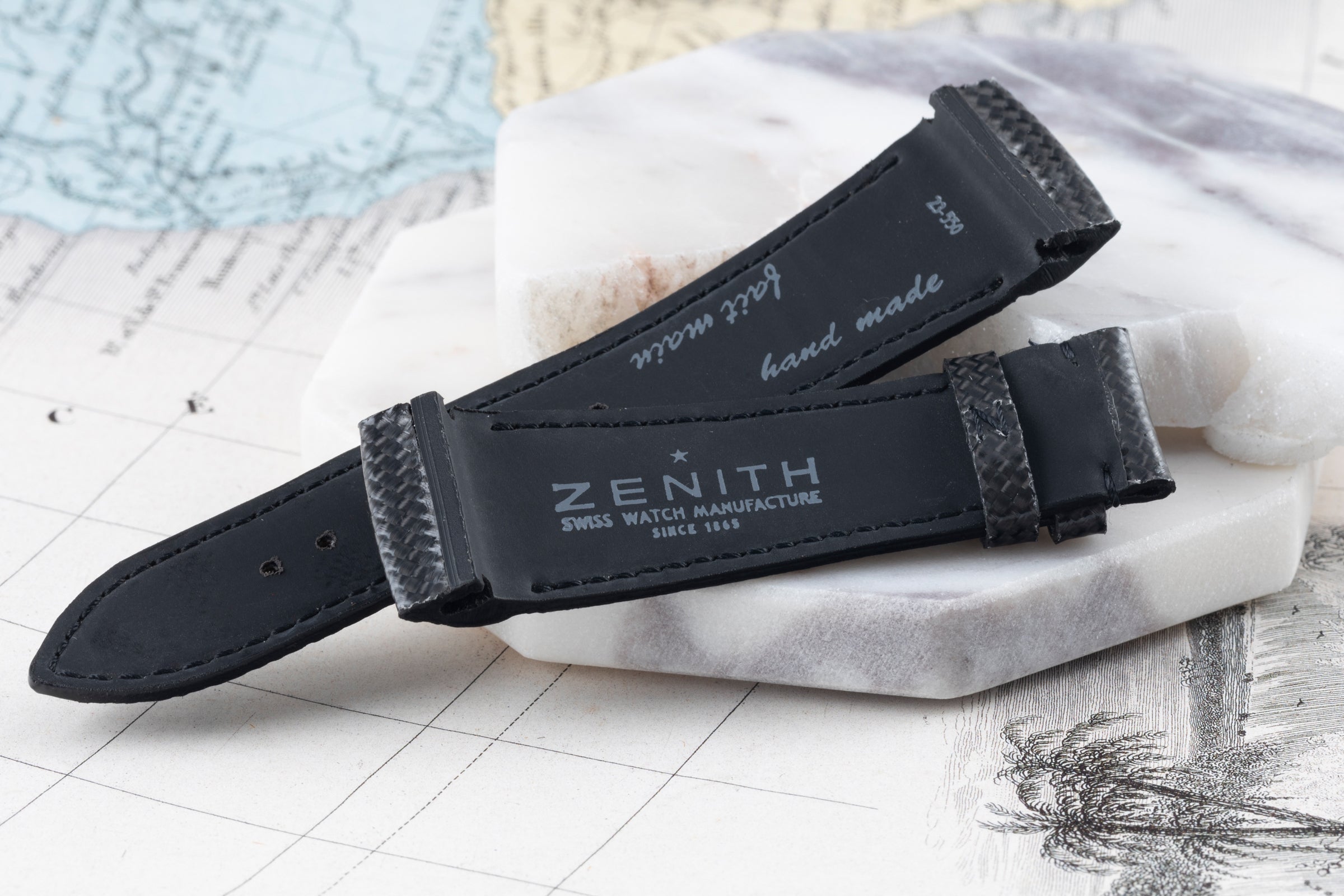 NEUF Zenith bracelet 23,00mm bracelet en caoutchouc [KL24455]