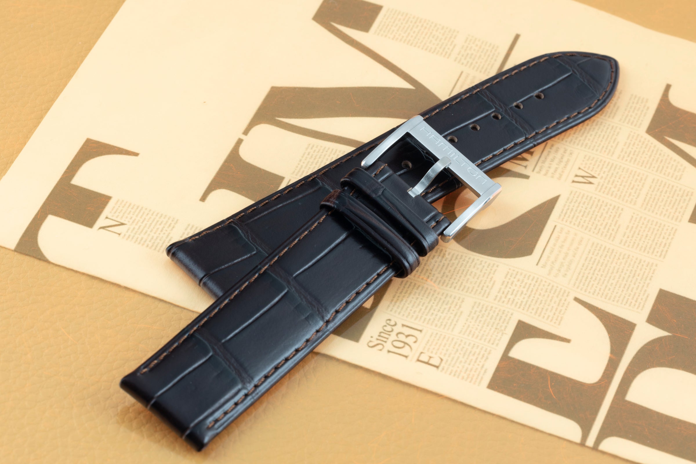 NEUF Hamilton bracelet 20,00mm bracelet en cuir [KL24539]