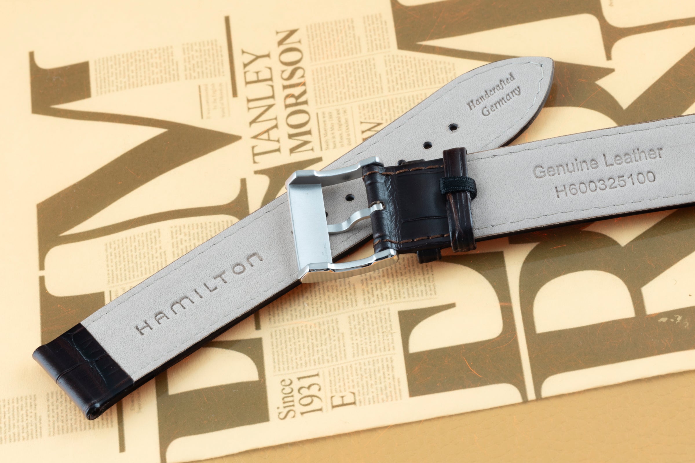 NEUF Hamilton bracelet 20,00mm bracelet en cuir [KL24539]