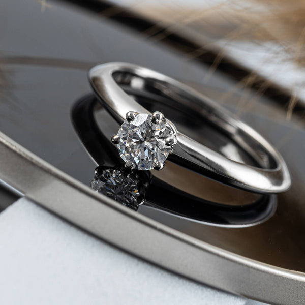 Tiffany & Co. Ring 950 Platin Brilliant Ring 0.30ct Damenring Gr. 46,5 VS1[KL25443]