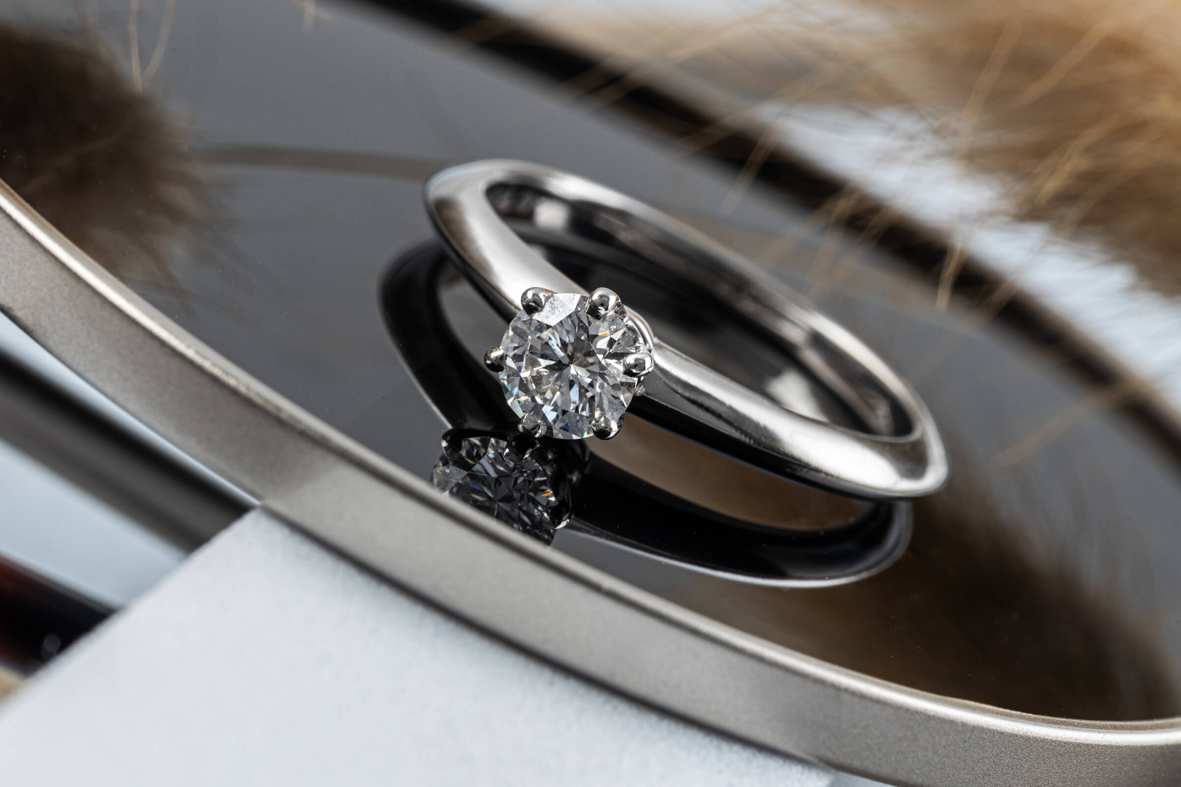 Tiffany & Co. Ring 950 Platin Brilliant Ring 0.30ct Damenring Gr. 46,5 VS1[KL25443]