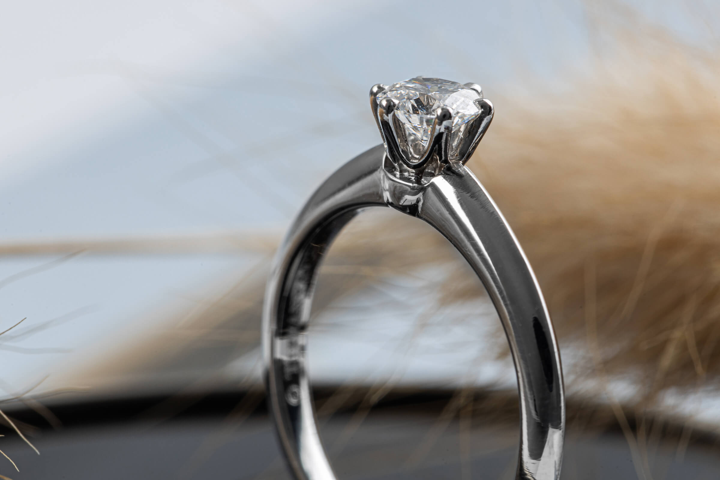 Tiffany & Co. Ring 950 Platin Brilliant Ring 0.30ct Damenring Gr. 46,5 VS1[KL25443]