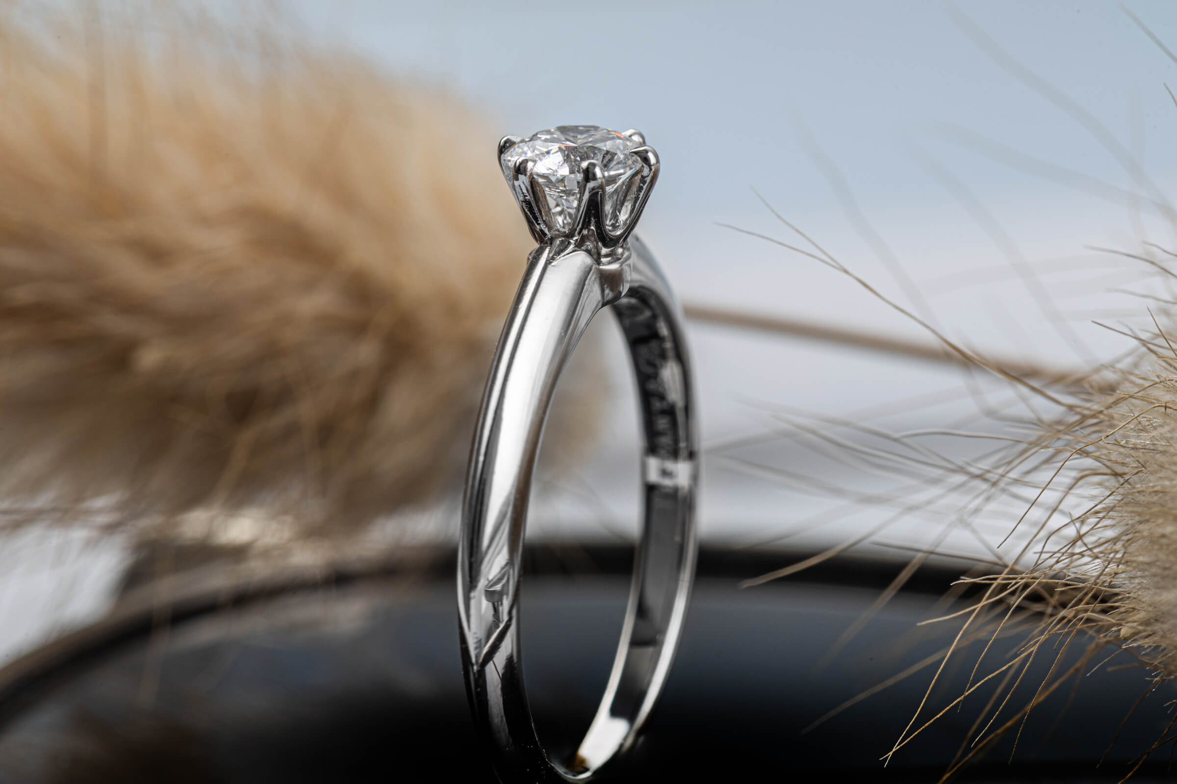 Tiffany & Co. Ring 950 Platin Brilliant Ring 0.30ct Damenring Gr. 46,5 VS1[KL25443]