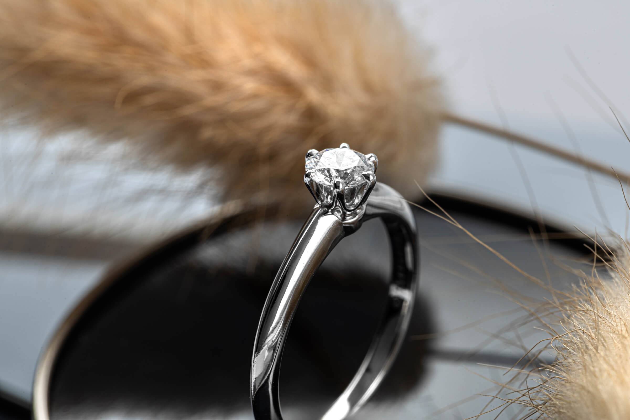 Tiffany & Co. Ring 950 Platin Brilliant Ring 0.30ct Damenring Gr. 46,5 VS1[KL25443]