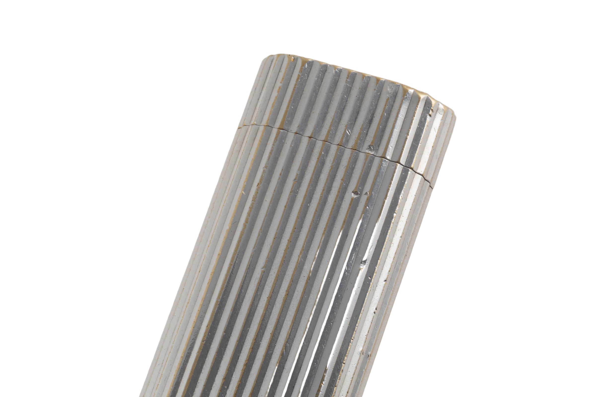 cartier cigarette lighter Rare Ribbed 18ct Gold Plate In Original Cartier Box 29 mm wide x 60 mm long. Vintage Must de Cartier Gold