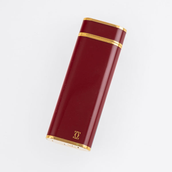 Cartier Briquets Lighters Feuerzeug Lacquered Garnet Red CA
