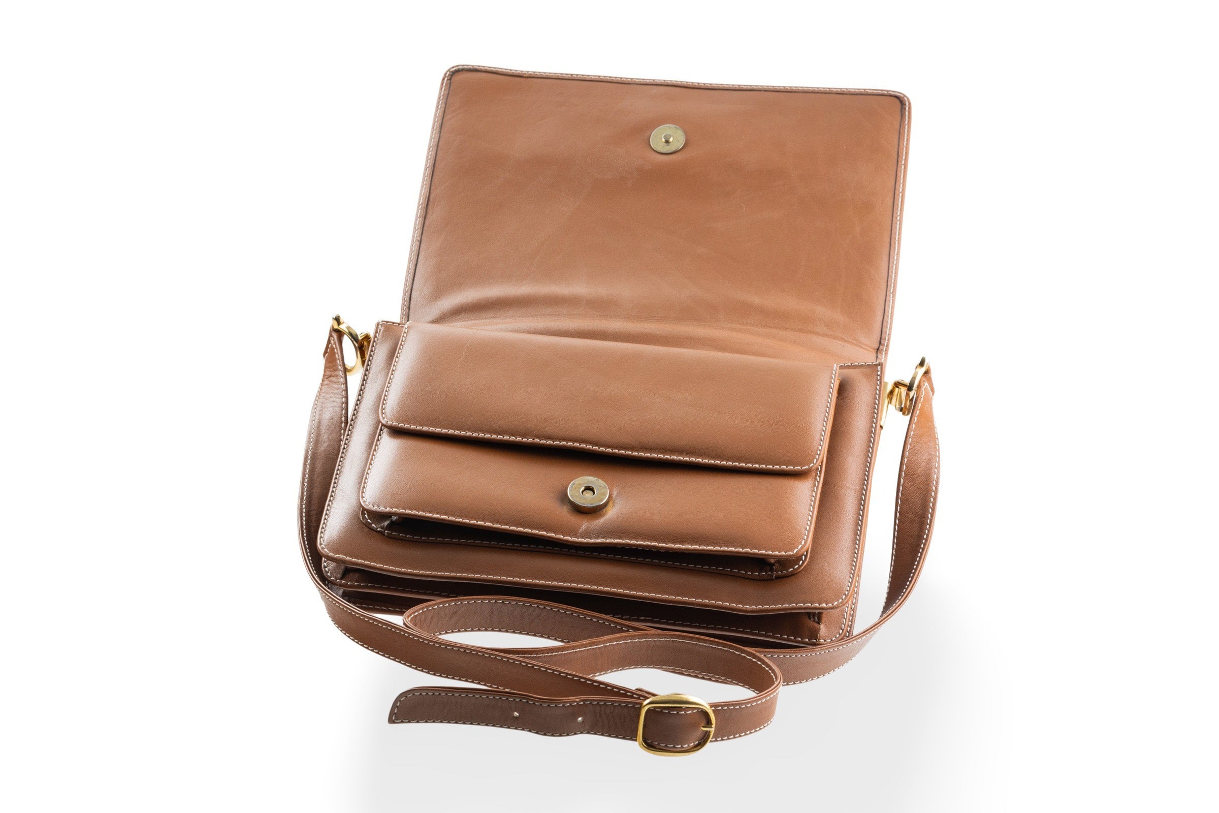 p*o様 Cartier ショルダーバッグ レザー ブラウン Cartier must de Cartier shoulder bag women's shoulder bag cognac