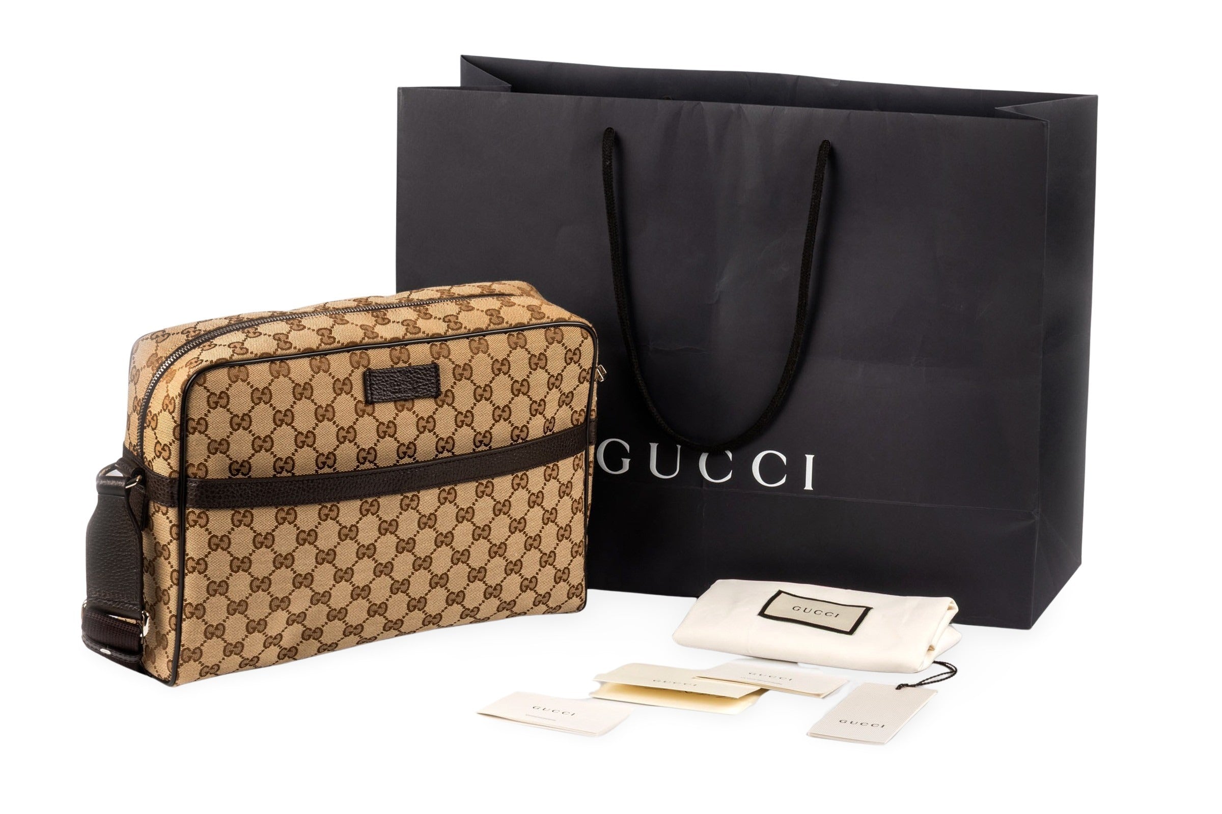 Gucci Messenger Bag GG Supreme Canvas Monogramm Tasche Beige/Braun