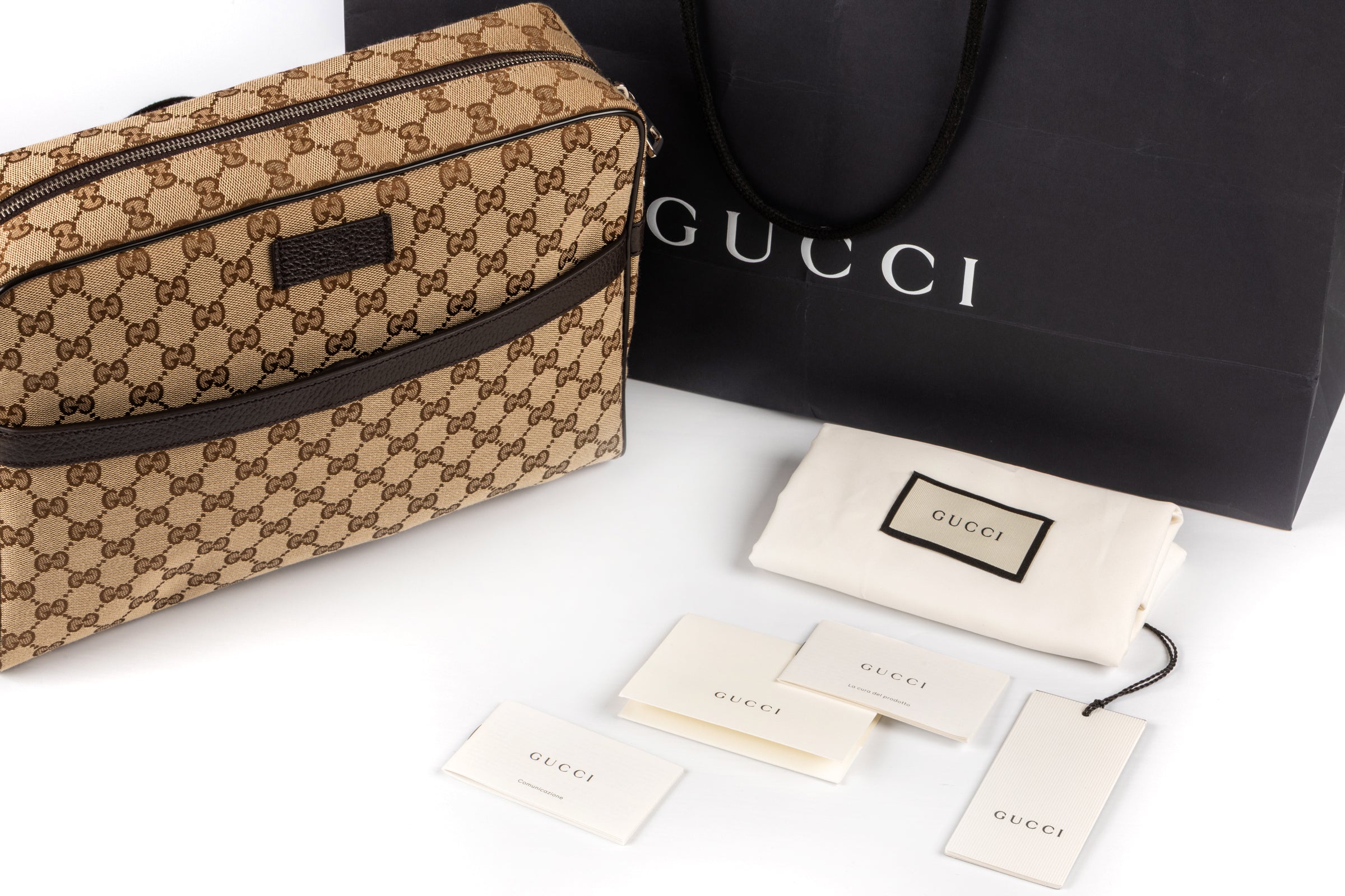 Gucci Messenger Bag GG Supreme Canvas Monogramm Tasche Beige/Braun VP: 1650,- €[KL25993]