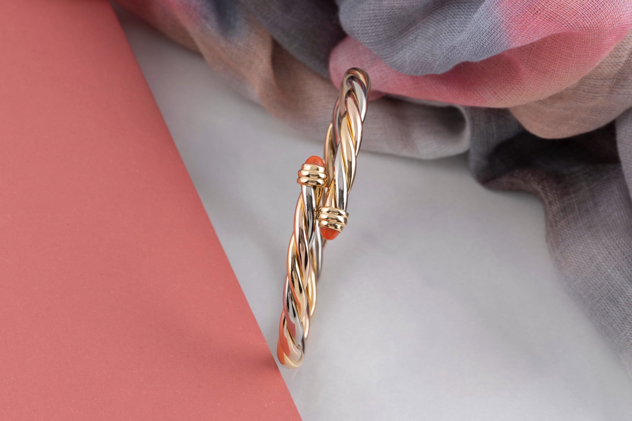 Cartier Trinity Armreif 18k Weissgold Rotgold Gelbgold mit Box VP: 12100,- €[KL25994]