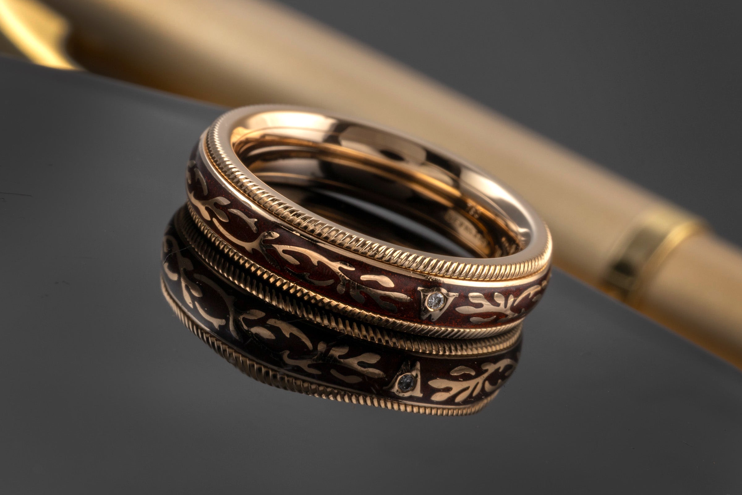 Wellendorff Ring Nougat Fantasie Drehring 18k (0,750) Gold Gr. 54 B&P [KL25998]