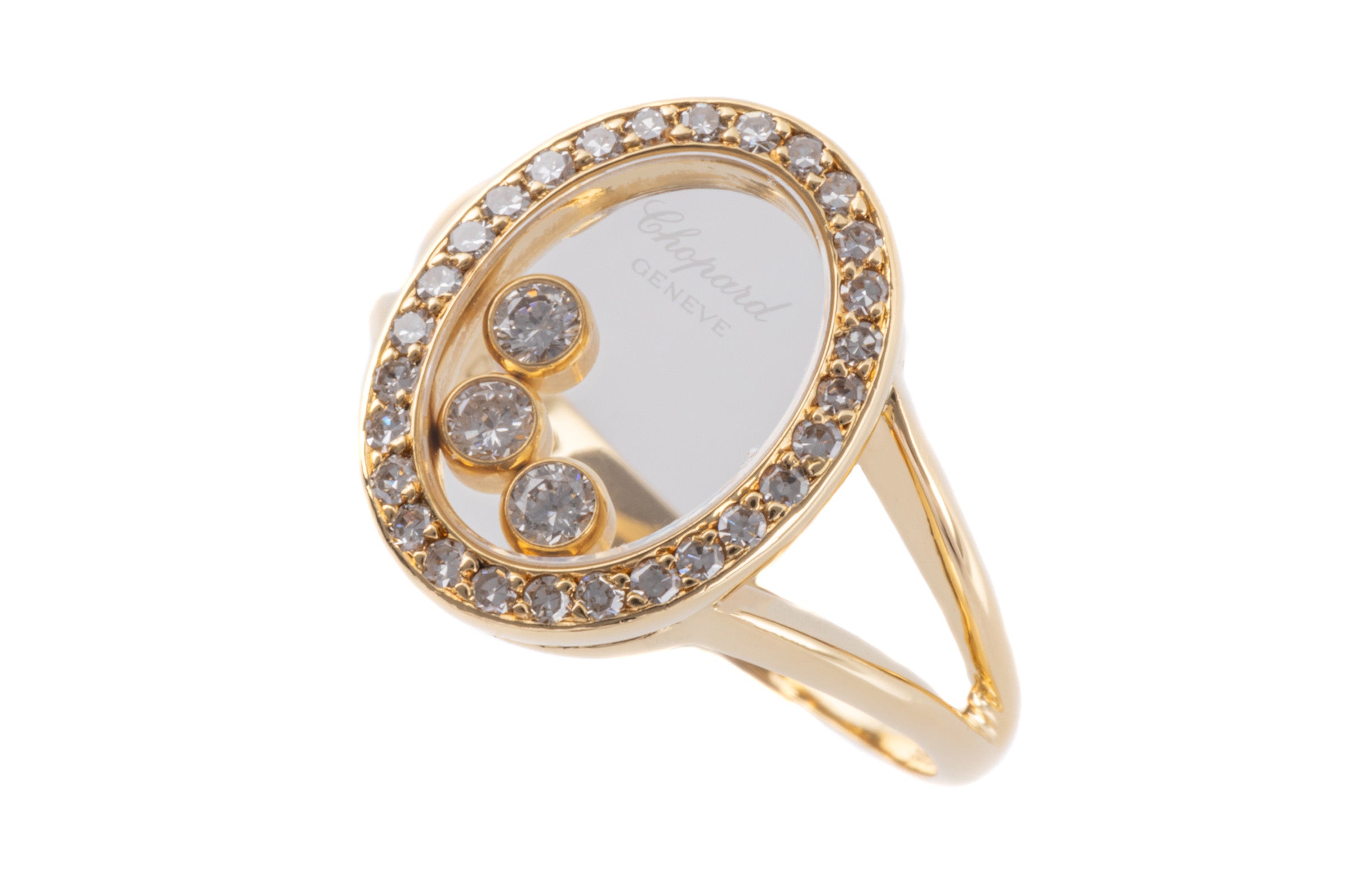 Chopard Happy Diamond Ring 18k gold 31 diamonds with box RRP:  5800,- €[KL25999]