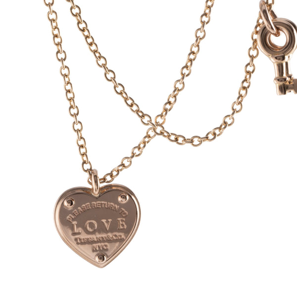 Tiffany & Co. bracelet with heart pendant & key 18k rose gold retail price: 1950,- €[KL26000]