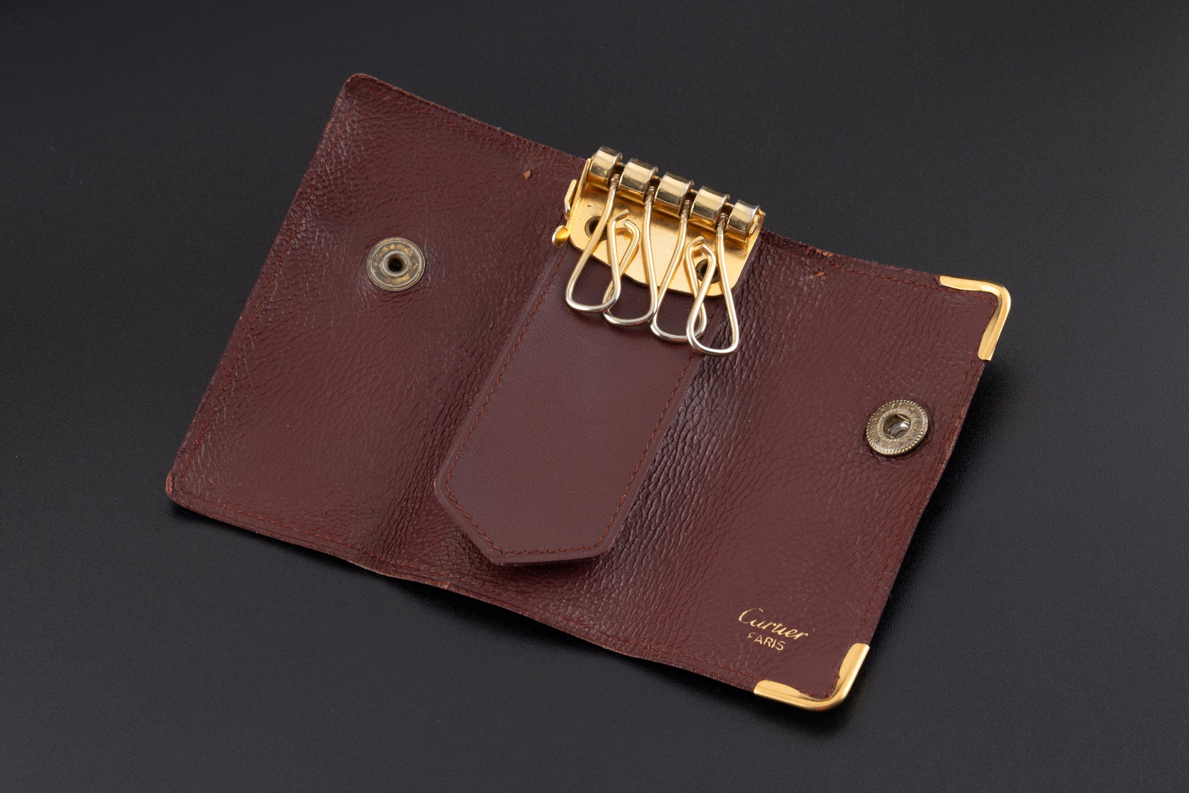 小物 Cartier Key Case Burgundy Leather New Cartier Burgundy Leather Key Holder ○ Labellov ○ Buy and Sell