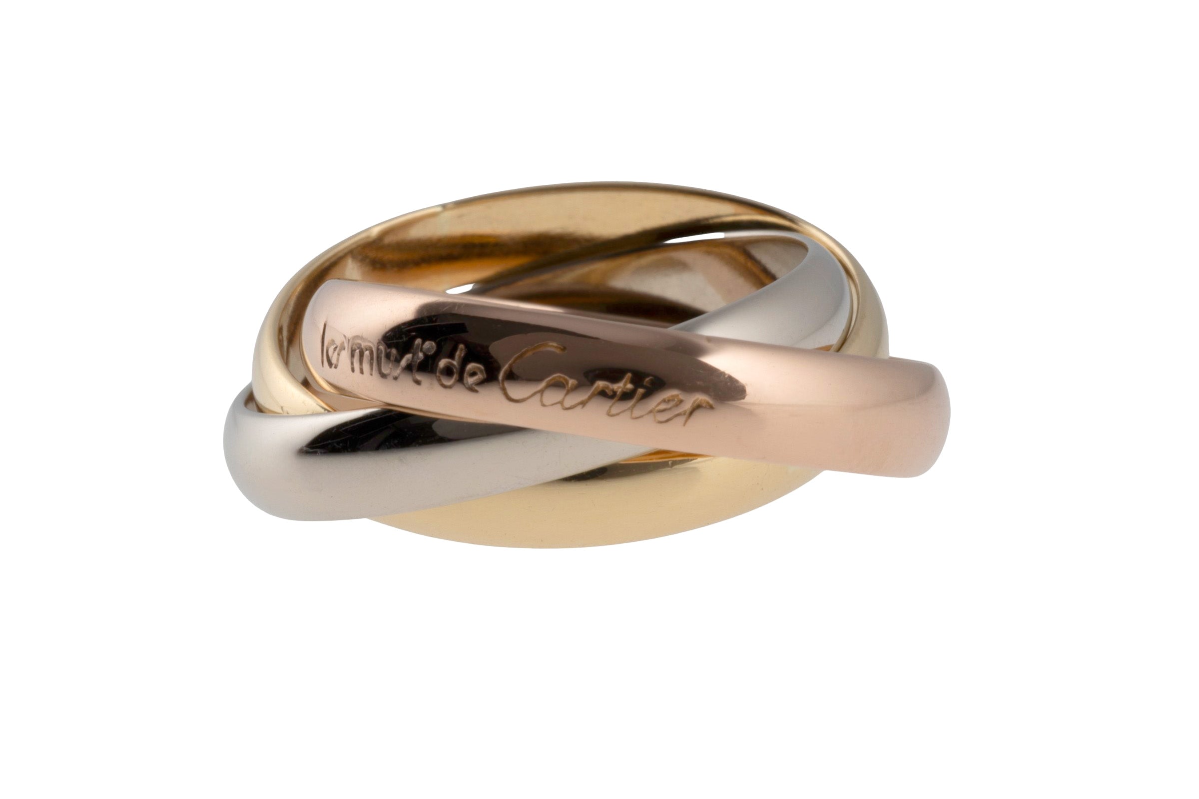 Cartier Trinty Ring 18k white gold rose gold yellow gold size 53